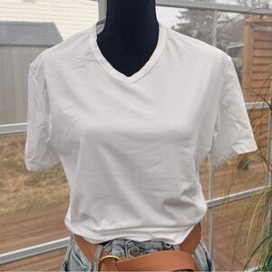 Calvin Klein White V-Neck Short Sleeve Tee (x2)
